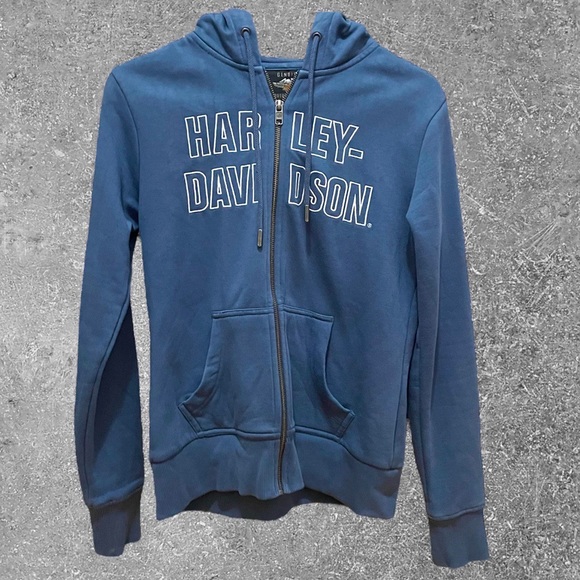 Harley-Davidson Sweaters - Harley Davidson zip up hooded sweatshirt with pockets